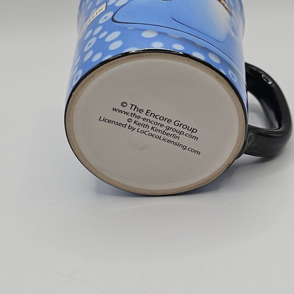 Keith Kimberlin Retro Blue Polka Dot Yellow Labrador Puppy Dog Coffee Tea Mug - Picture 5 of 11